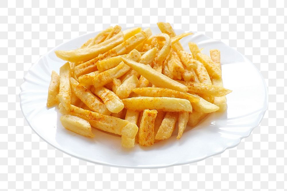 French fries png sticker, transparent background