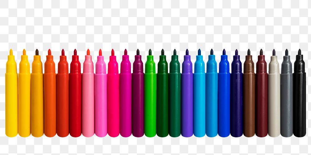 Colored pens png sticker, transparent background
