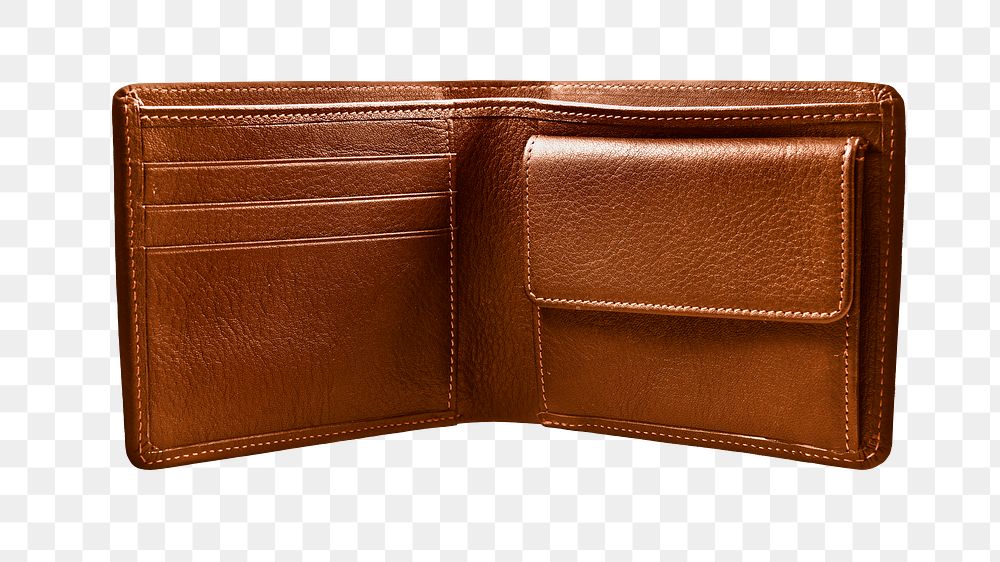 Leather wallet png sticker, transparent background