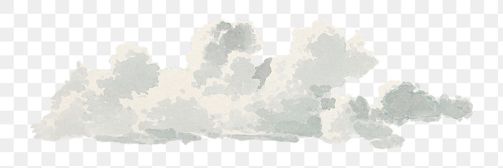 Watercolor clouds png sticker, transparent background