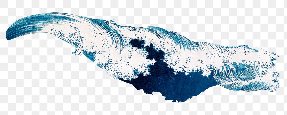 Vintage Japanese ocean waves png on transparent background.   Remastered by rawpixel. 