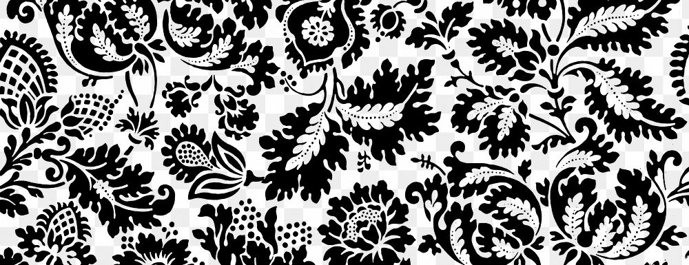 Floral pattern png William Morris sticker, transparent background, mixed media