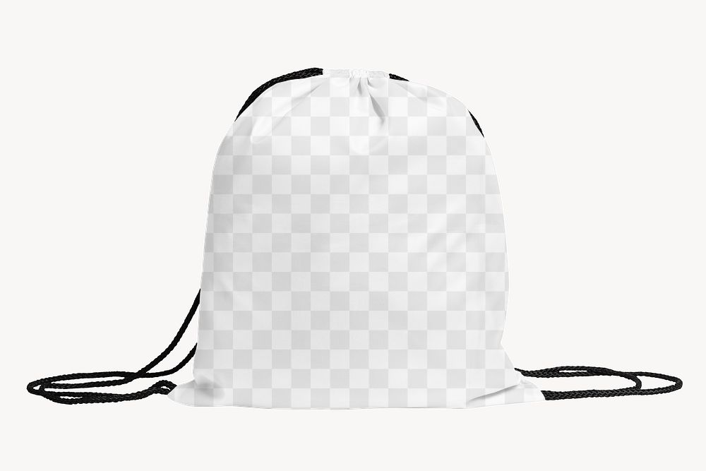 Drawstring bag  png mockup, transparent design