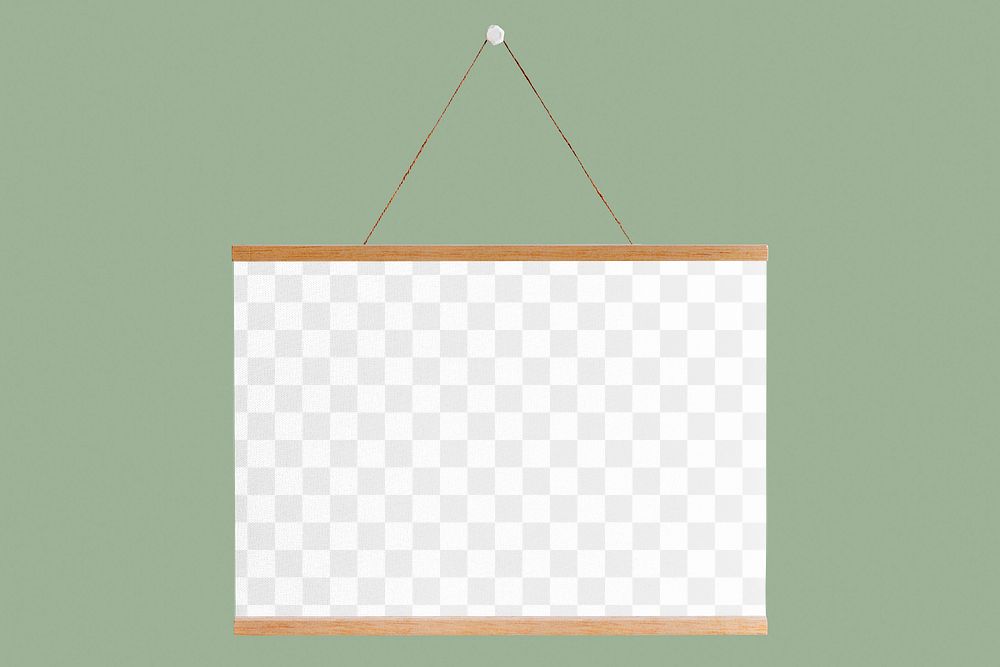 Hanging sign png mockup sticker, transparent design