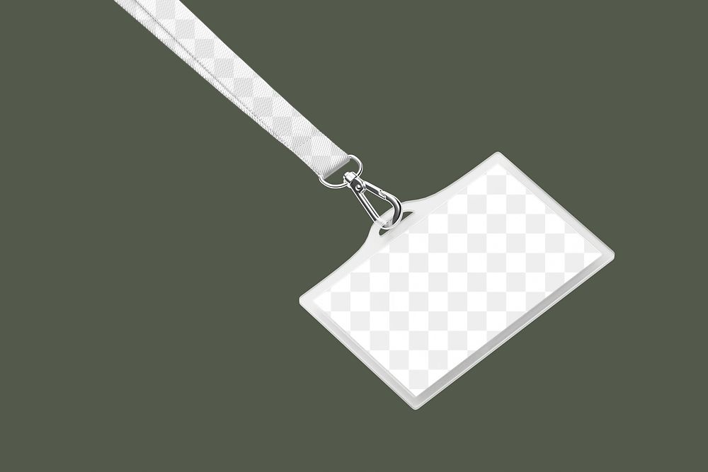 Staff card png mockup, 3D gray transparent design