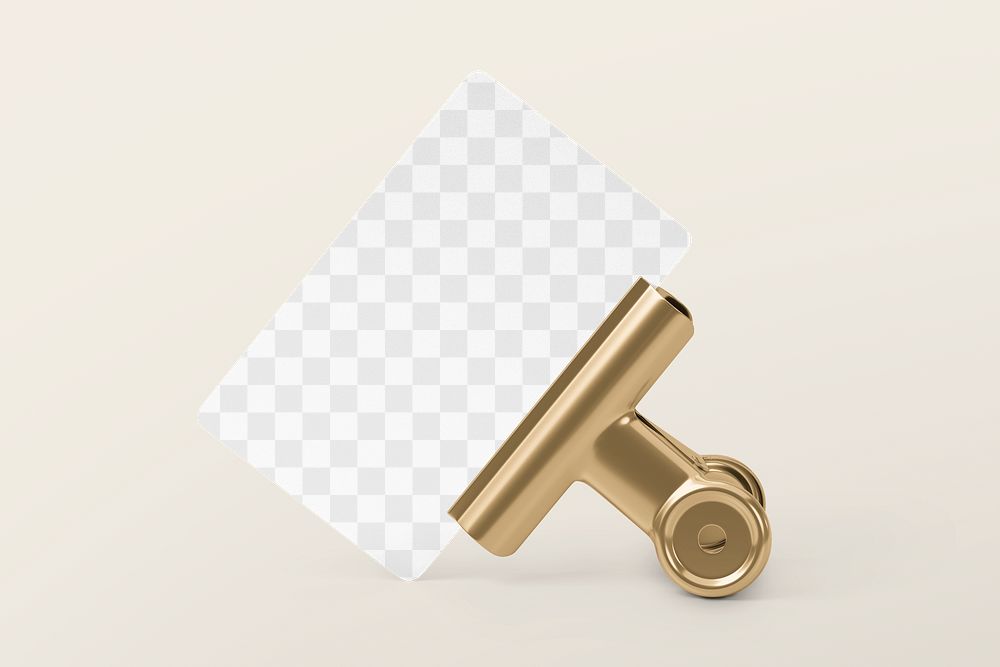 Business card png mockup, beige transparent design