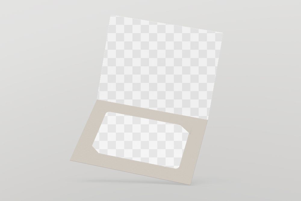 Card holder png mockup, gray transparent design