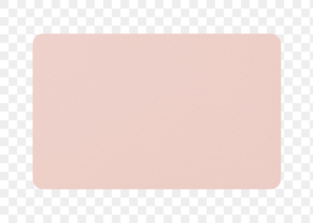 Name card png sticker, pink blank design, transparent background