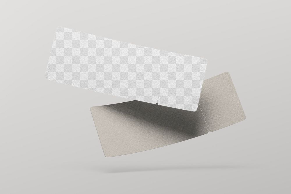 Gift voucher png mockup, 3D gray transparent design