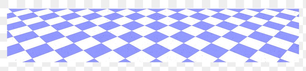 Checkered pattern png border, blue design, transparent background