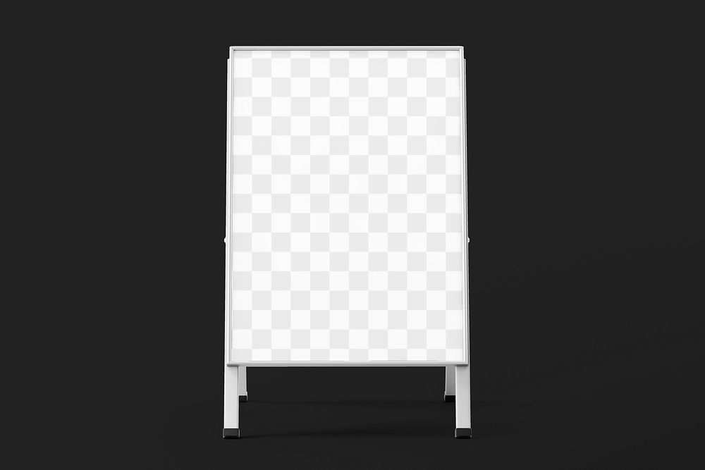 A-frame sign png transparent mockup