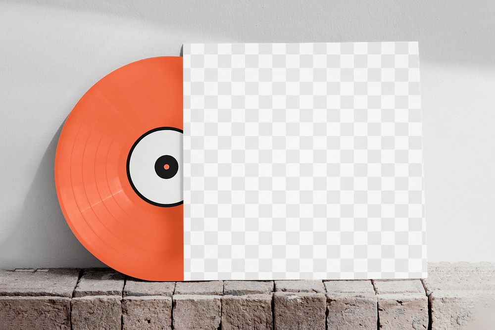 Vinyl cover png transparent mockup