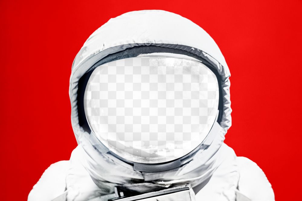 Astronaut helmet png transparent mockup, spacesuit