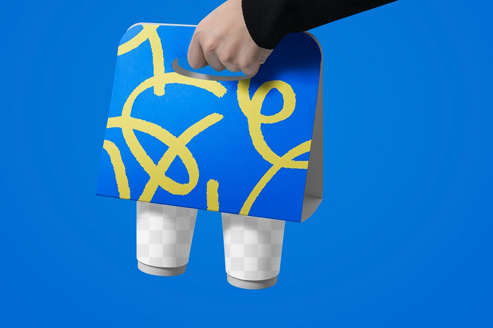 Coffee cups png mockup, transparent design