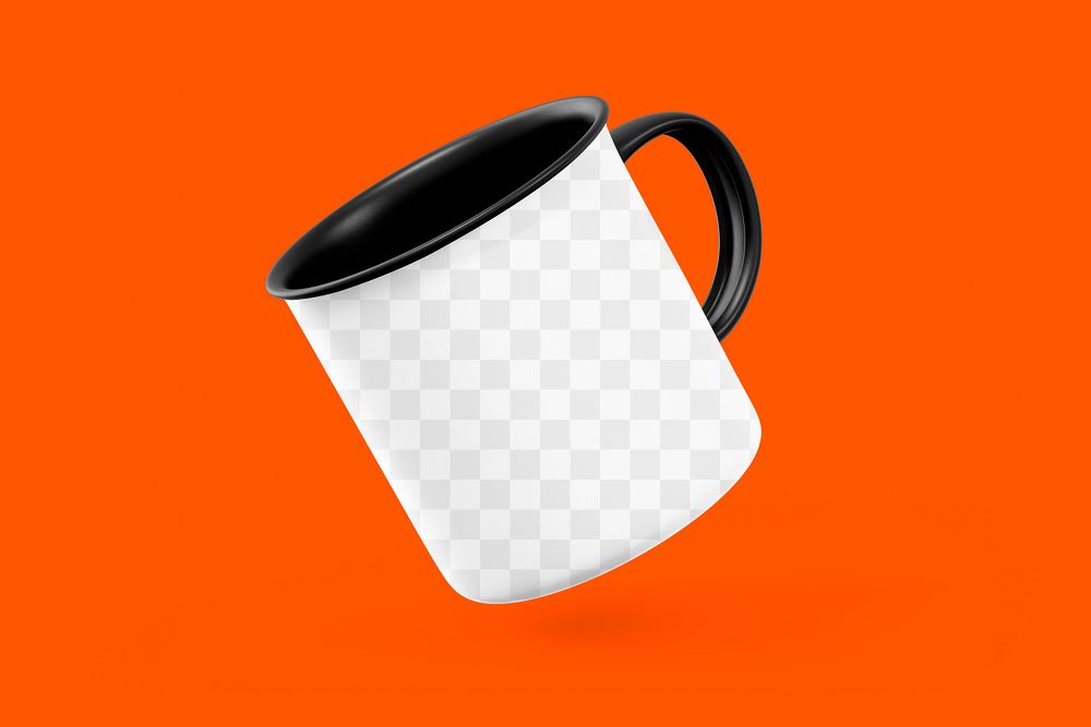 Coffee mug png transparent mockup, colorful background design
