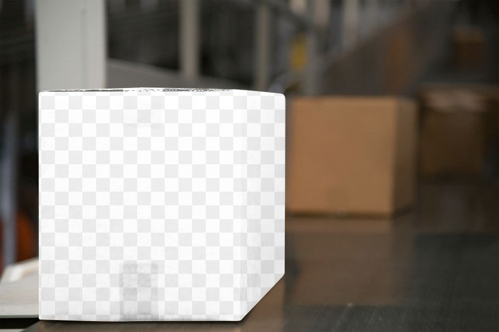 Shipping box mockup png transparent design