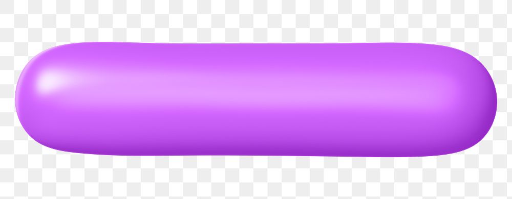 3D Underscore png symbol sticker, purple balloon texture, transparent background
