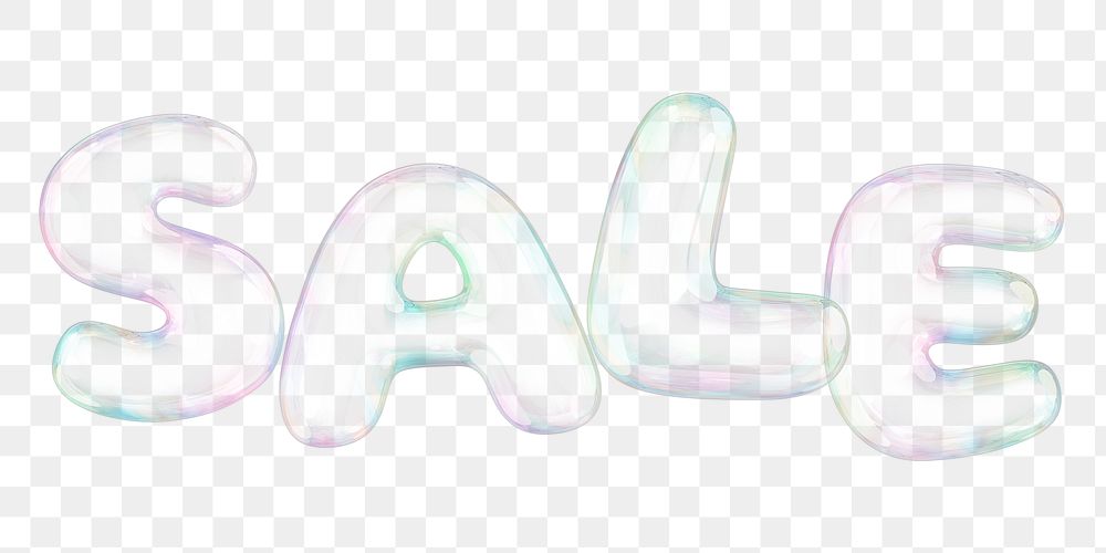 Sale png 3D word sticker, transparent balloon design