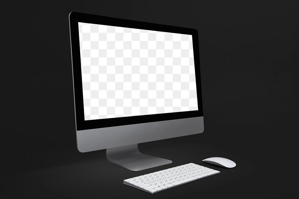 Computer screen png mockup, digital device transparent design