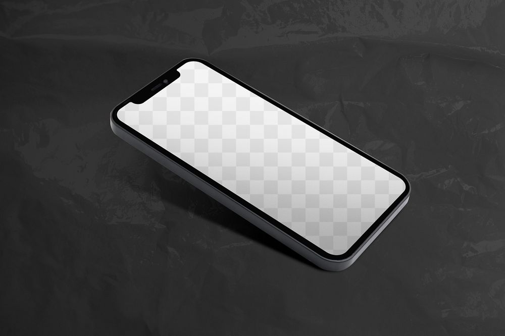 Editable phone png screen mockup, transparent design