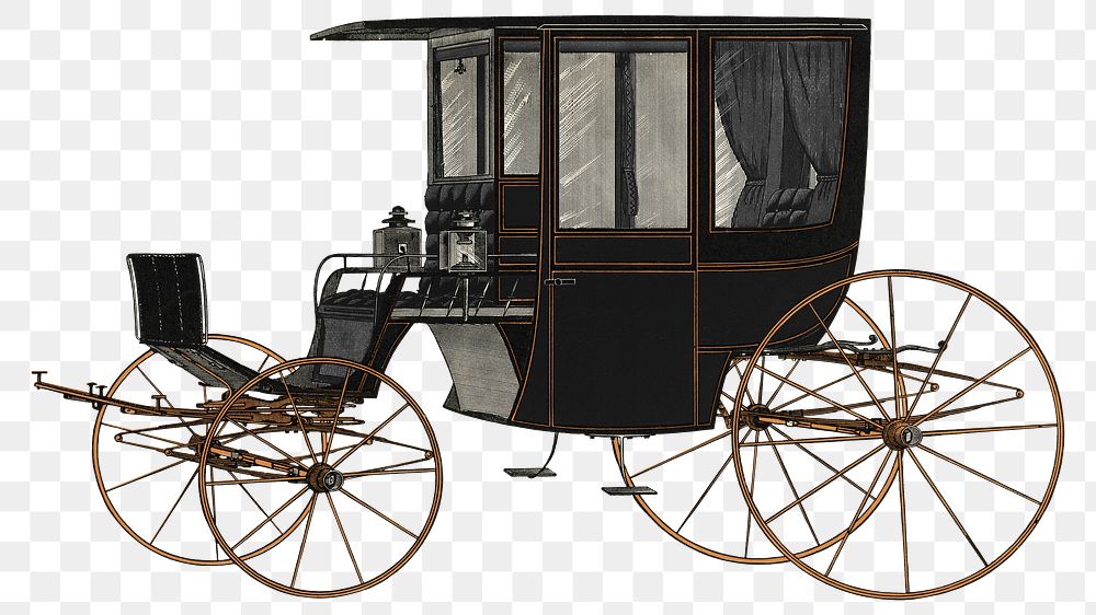 Antique carriage png sticker, traditional transportation