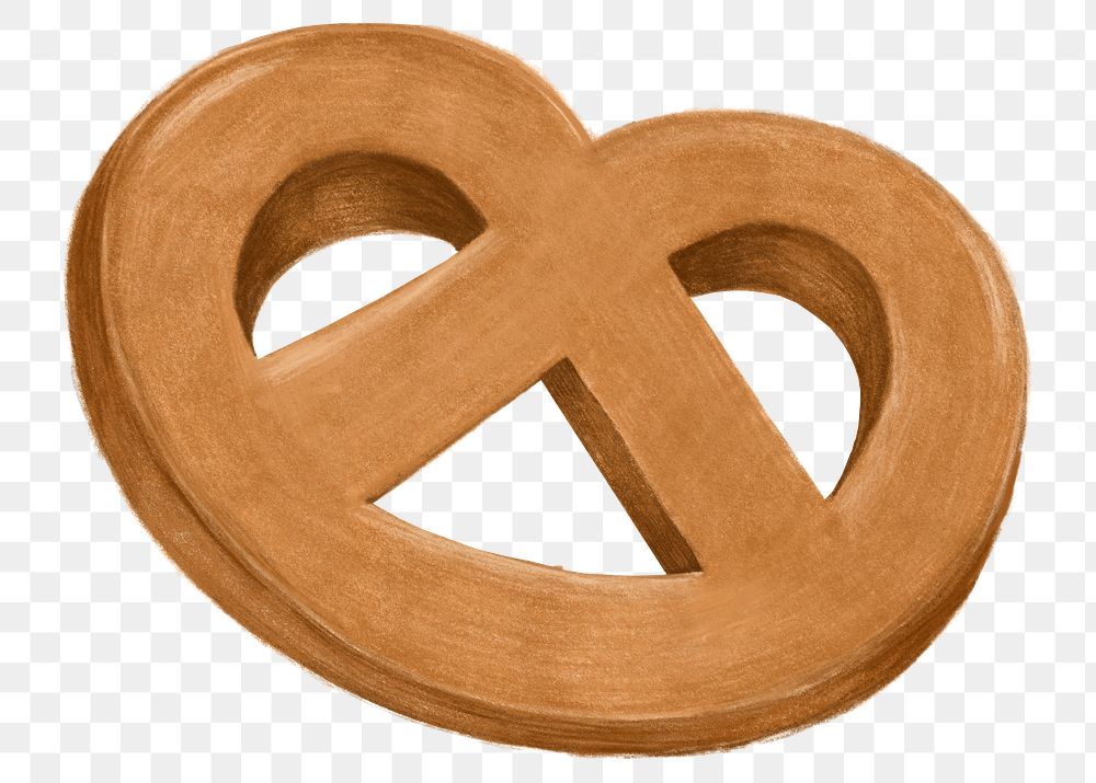 Crack pretzel png sticker, transparent background