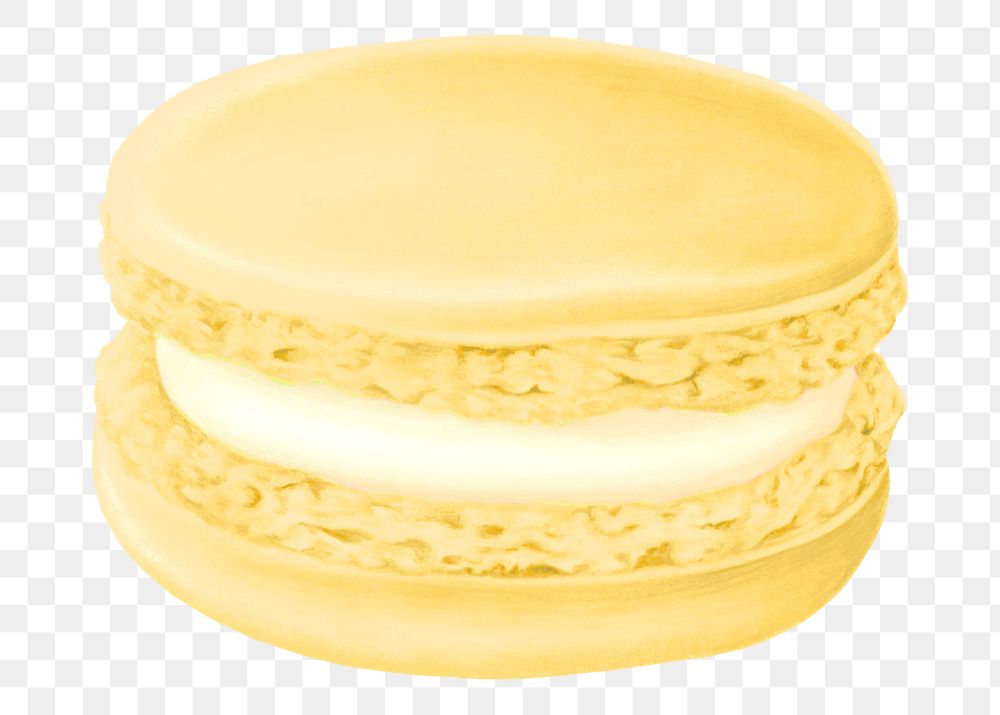Yellow macaroon png sticker, transparent background