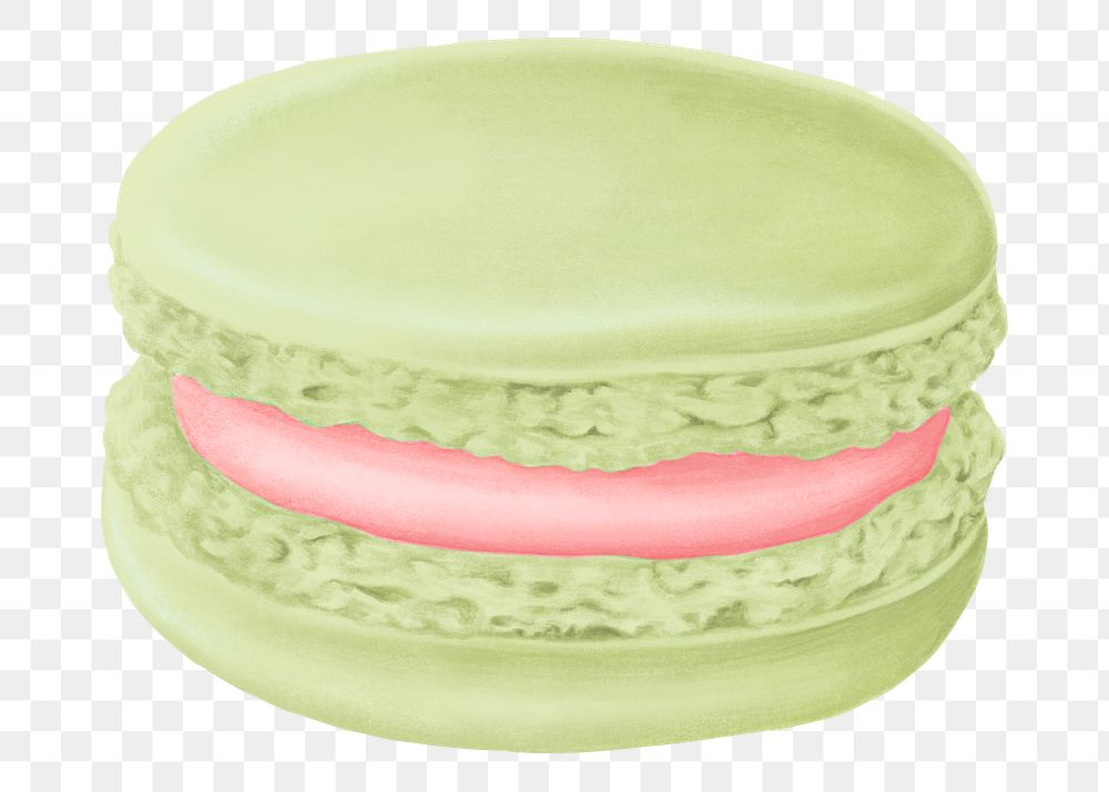 Green macaroon png sticker, transparent background