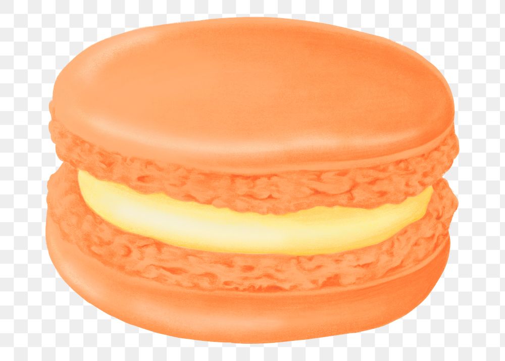 Orange macaroon png sticker, transparent background