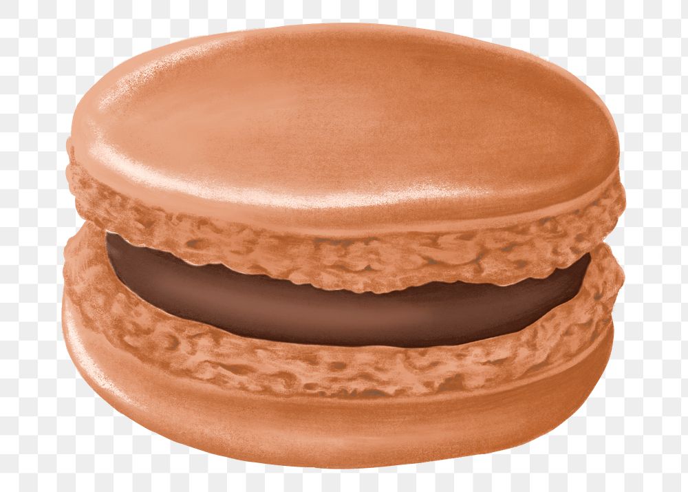 Chocolate macaroon png sticker, transparent background