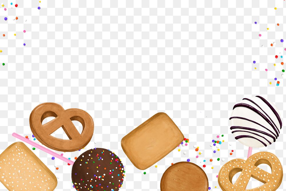 Homemade biscuits png border, transparent background