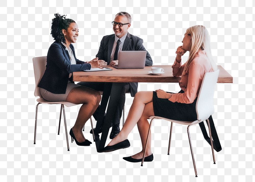 Business people meeting  png sticker, transparent background