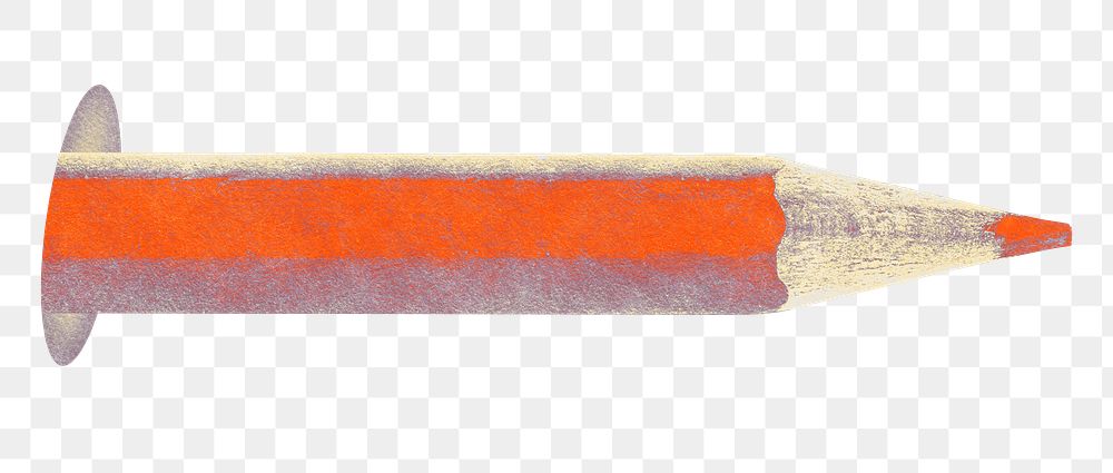 Orange color pencil png sticker, transparent background