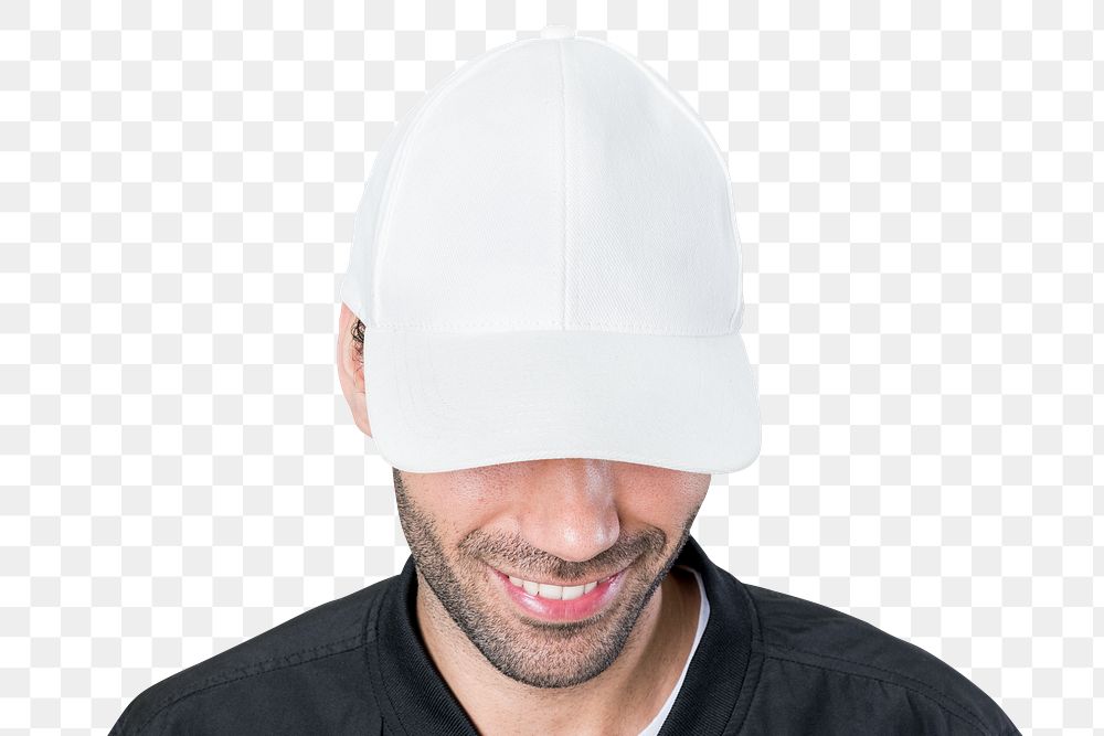 White baseball cap png sticker, design space, transparent background