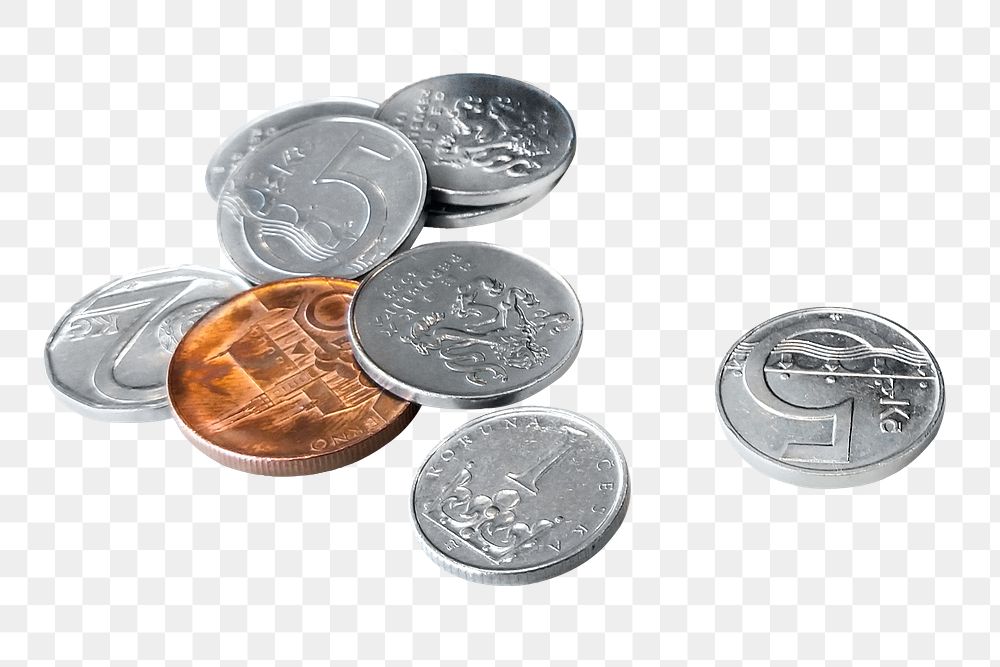 Coins png sticker, transparent background