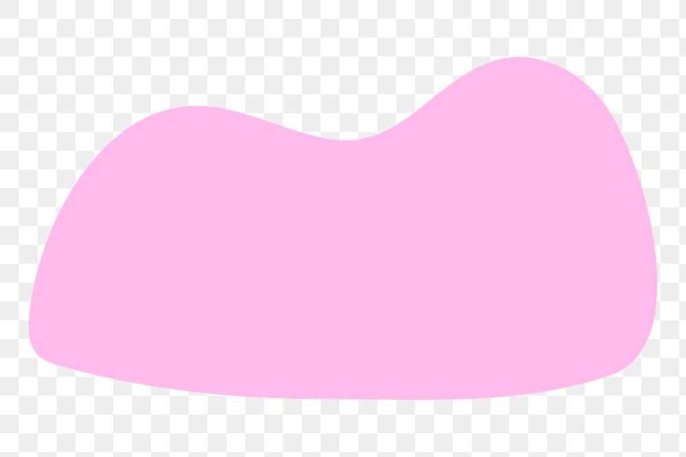 Pink badge png blob shape sticker, transparent background