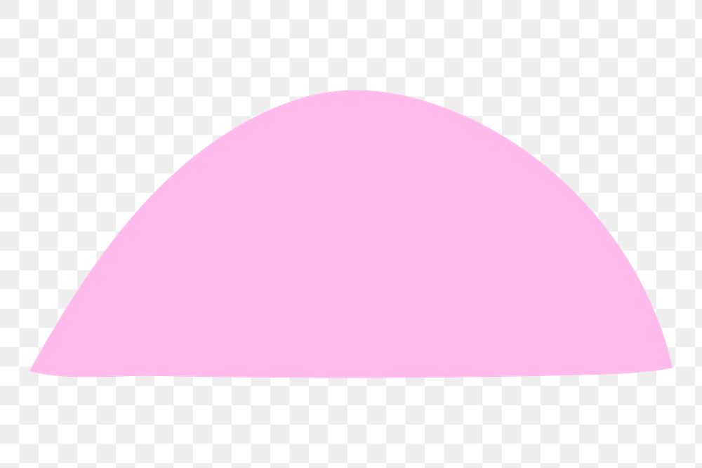 Pink semicircle png badge sticker, transparent background