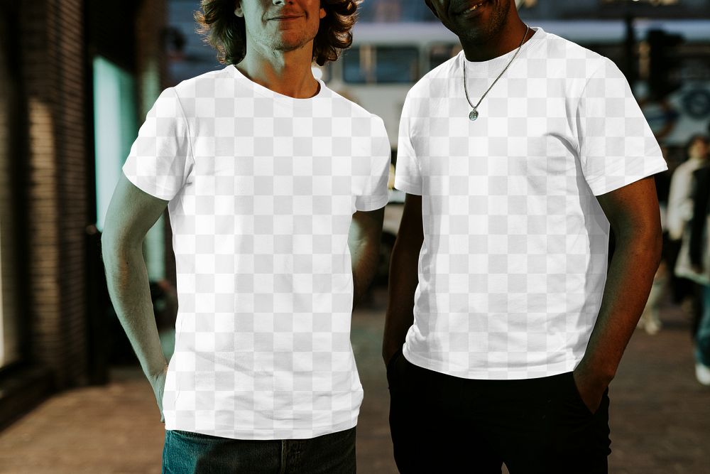 T-shirts png transparent mockup, men's fashion