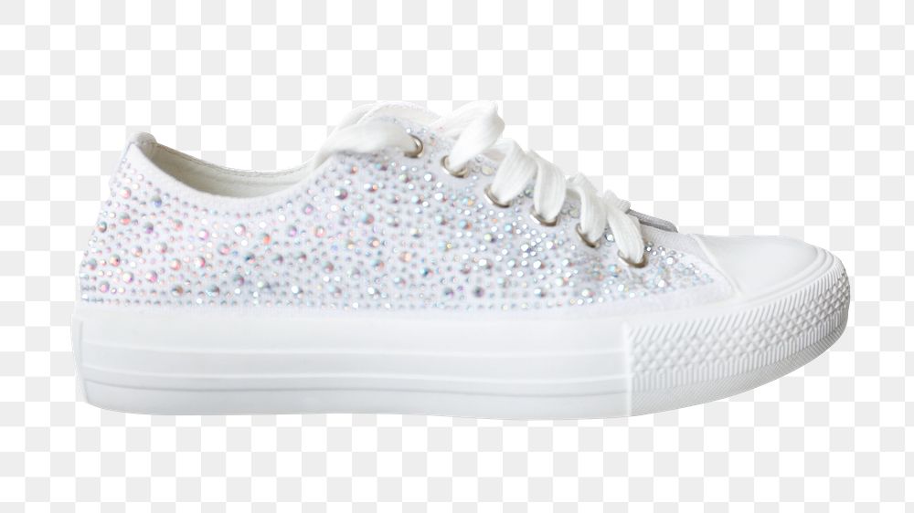 White sneakers png sticker, transparent background