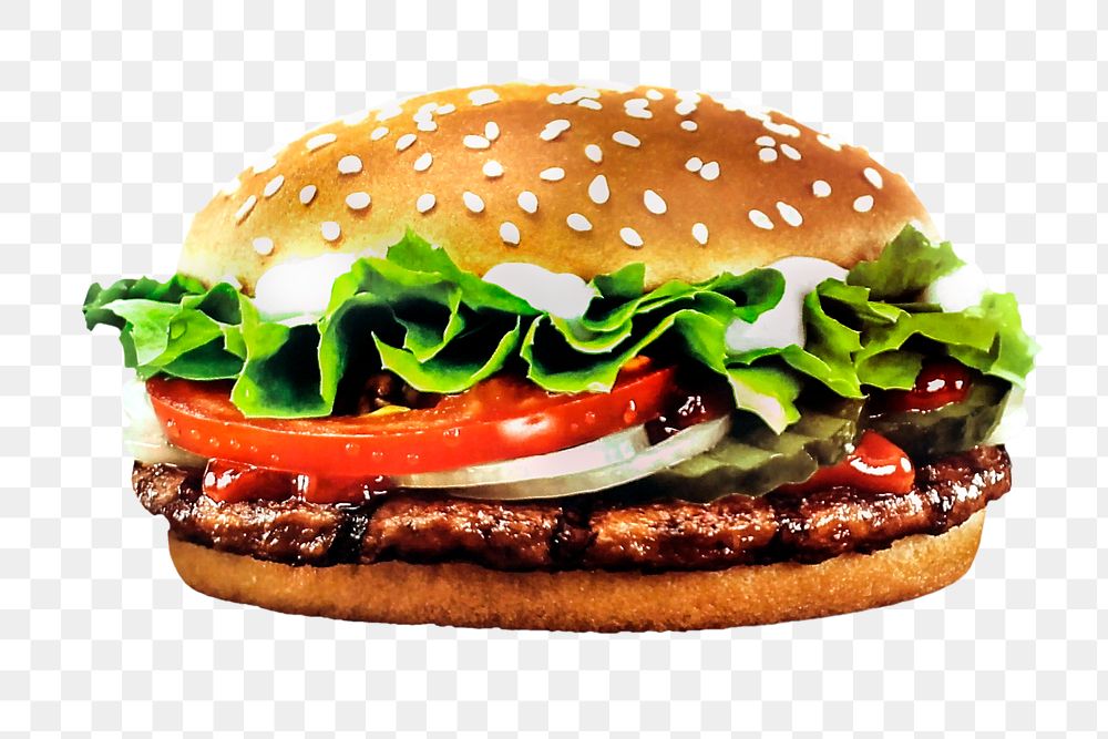 Burger png sticker, transparent background