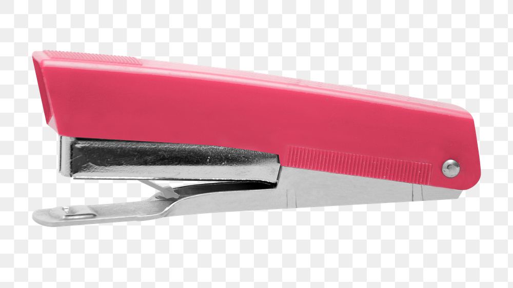 Pink stapler png sticker, transparent background