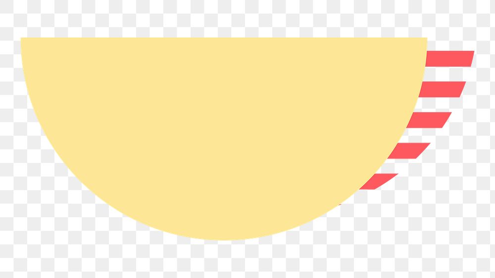 Yellow semi-circle png sticker, transparent background