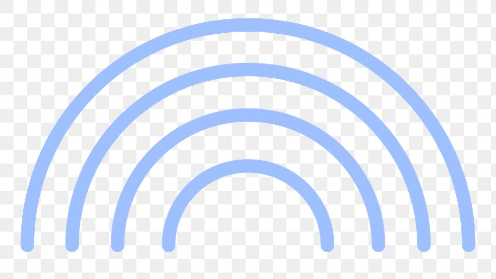 Blue rainbow semi-circle png sticker, transparent background