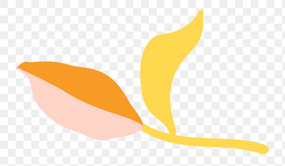Yellow leaf png  sticker, transparent background