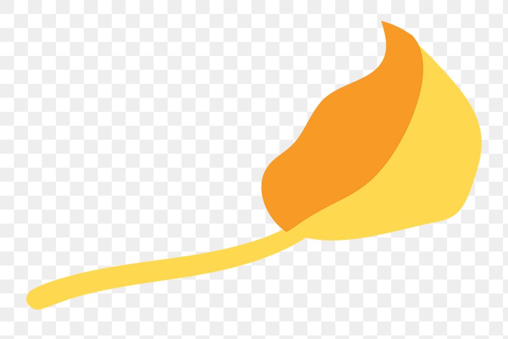 Yellow leaf png  sticker, transparent background