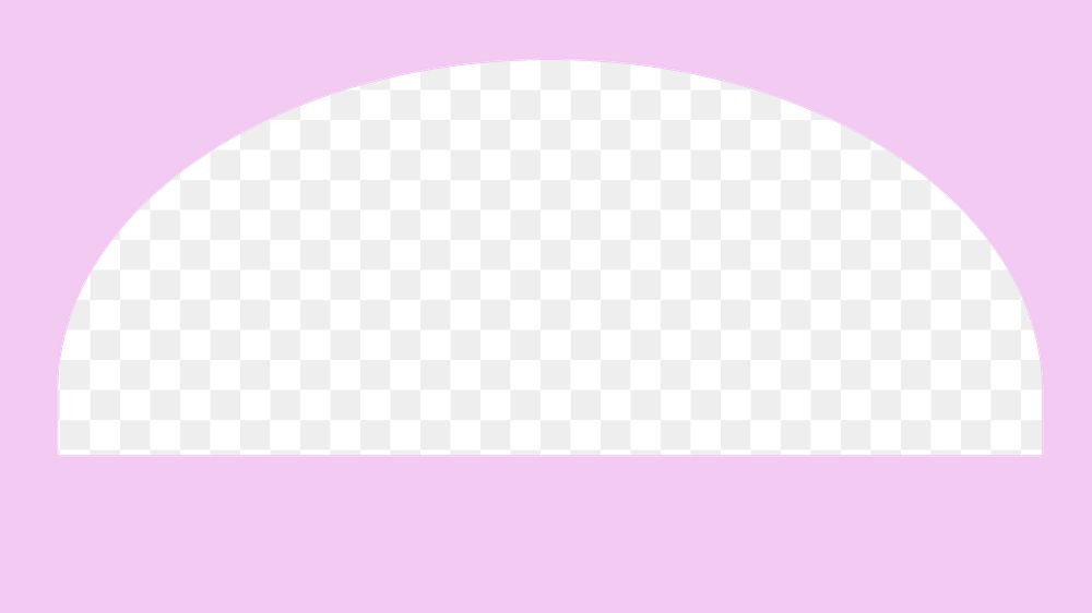 Pink semi-circle png frame, transparent design