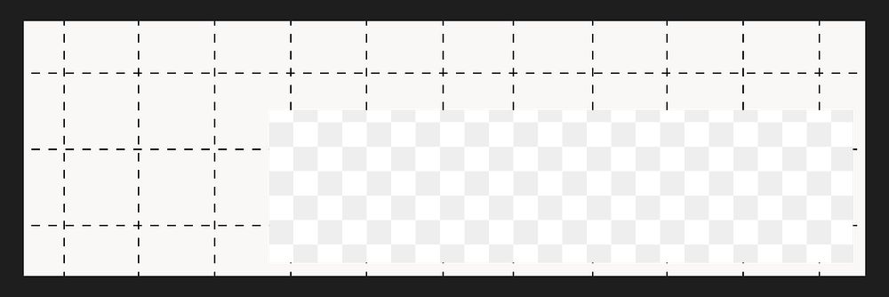 Grid rectangle png frame, white background, transparent design