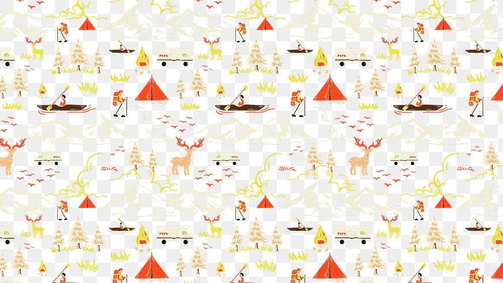 Png camping site illustration pattern, transparent background