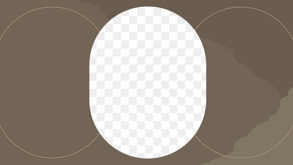 Oval frame png transparent frame, brown minimal background