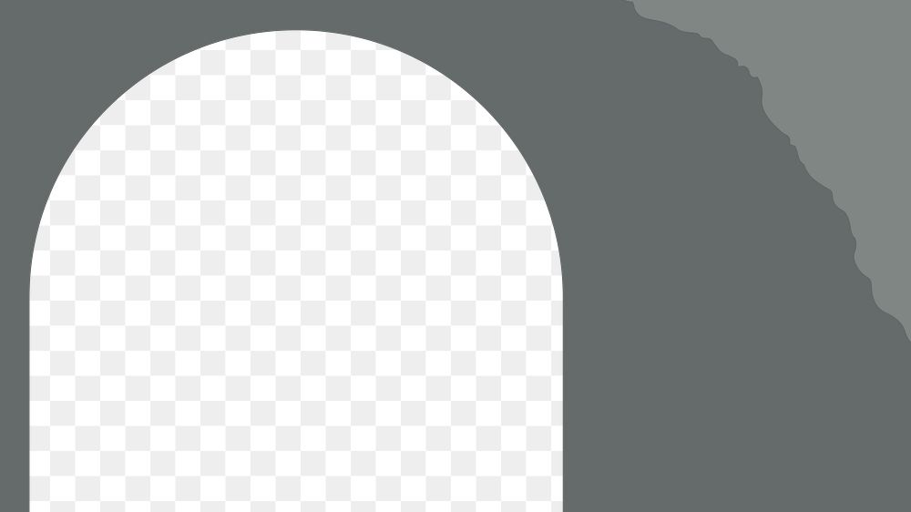 Arch png transparent frame, gray minimal background
